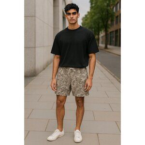UNISON Men Brown Palms Shorts XL